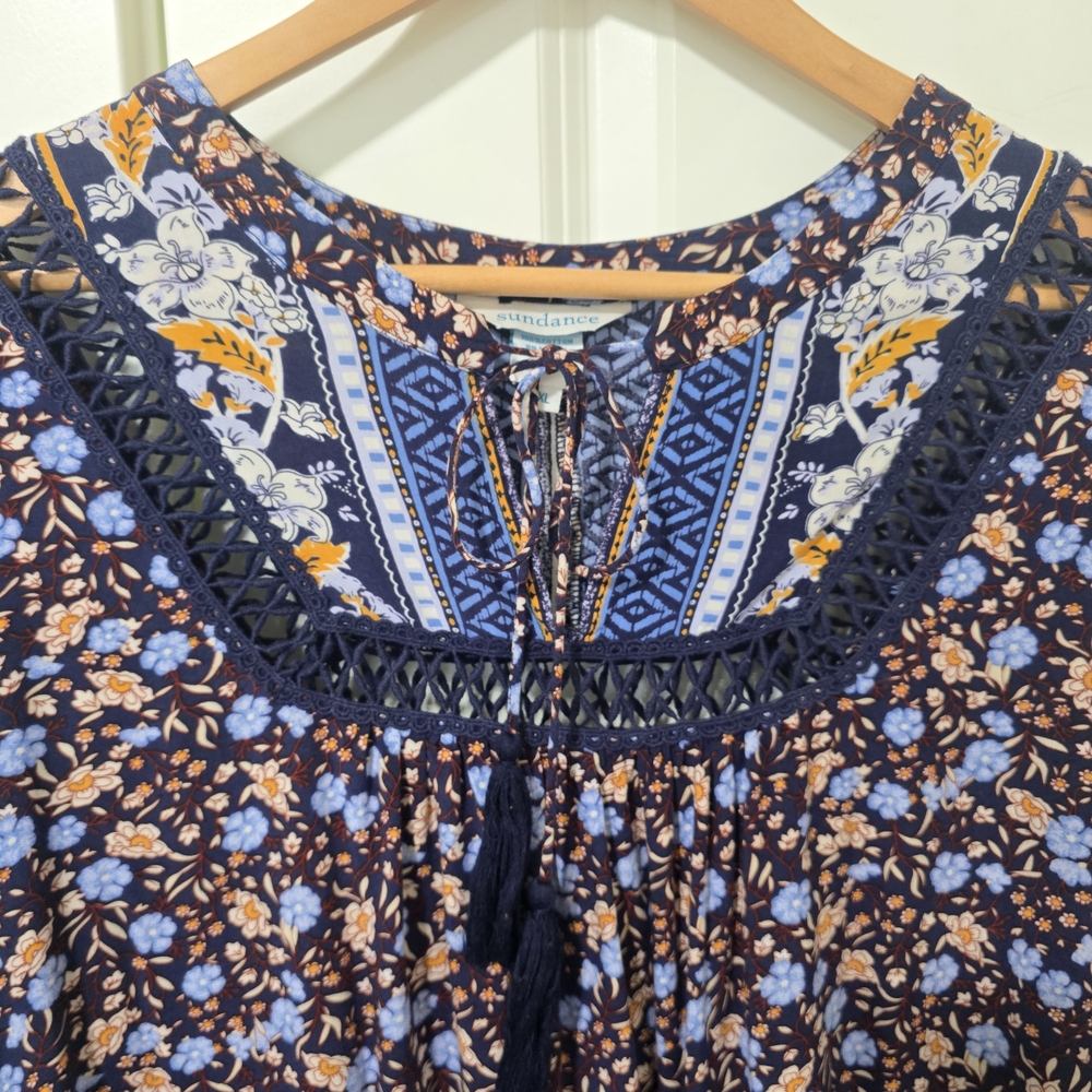 Sundance Simona Patchwork Boho Peasant Floral Min… - image 3